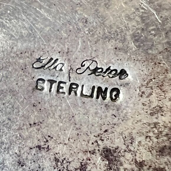 Vtg Navajo Ella Peter Blue Denim Lapis Pendant 925 Silver Twisted Torque Necklac - Picture 6 of 9